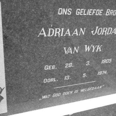 WYK Adriaan Jordaan, van 1905-1974