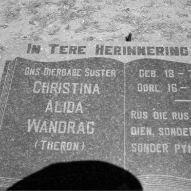 WANDRAG Christina Alida nee THERON 1884-1960