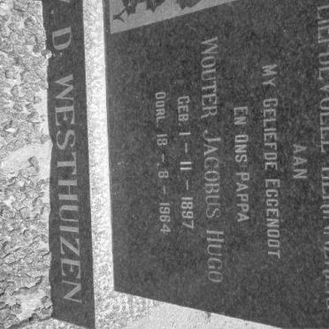 WESTHUIZEN Wouter Jacobus Hugo, v.d. 1897-1964