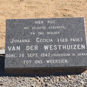 WESTHUIZEN Johanna Cecilia, van der nee FAUL -1942