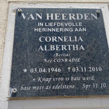 HEERDEN Cornelia Albertha, van nee CONRADIE 1946-2010