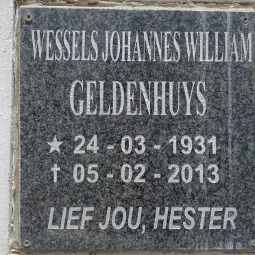 GELDENHUYS Wessels Johannes William 1931-2013