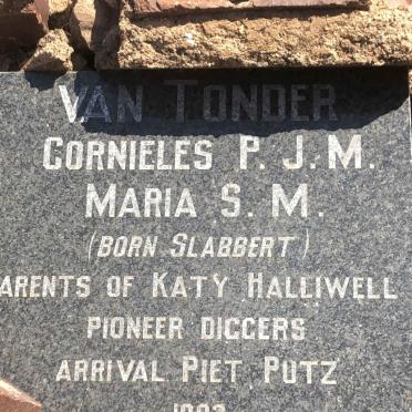 TONDER Cornieles P.J.M., van &amp; Maria S.M. SLABBERT