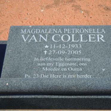 COLLER Magdalena Petronella, van 1933-2005