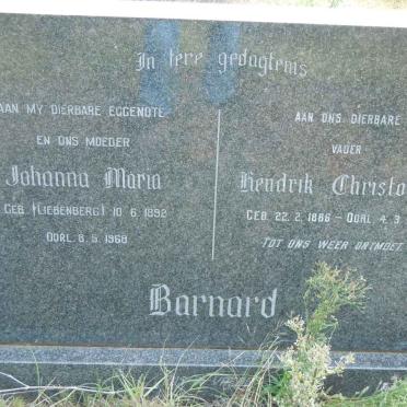 BARNARD Hendrik Christoffel 1886-1973 &amp; Johanna Maria LIEBENBERG 1892-1968