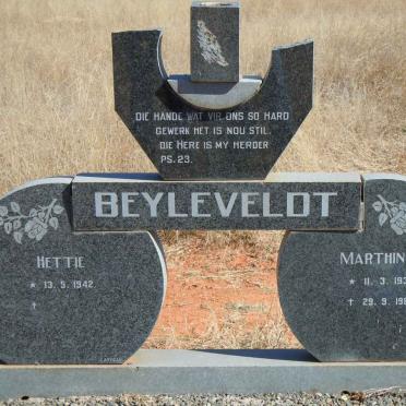 BEYLEVELDT Marthinus 1935-1989 &amp; Hettie 1942-
