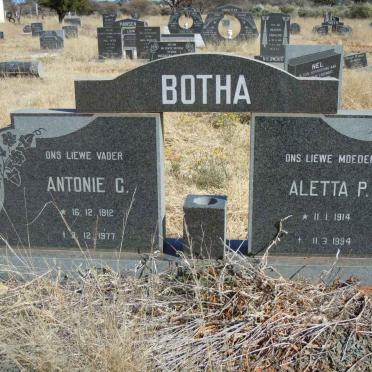 BOTHA Antonie C. 1912-1977 &amp; Aletta P. 1914-1994