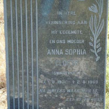 CLOETE Anna Sophia nee SWANEPOEL 1901-1969