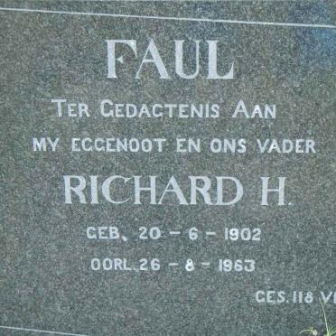 FAUL Richard H. 1902-1963