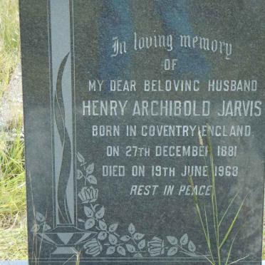 JARVIS Henry Archibold 1881-1968
