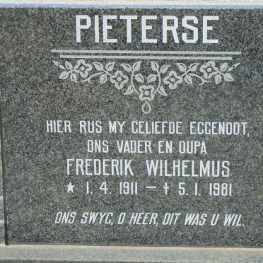 PIETERSE Frederik Wilhelmus 1911-1981