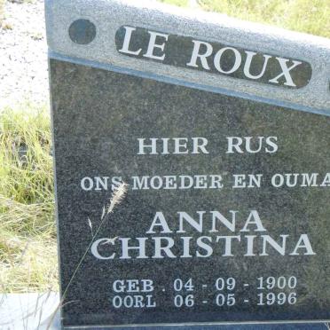 ROUX Anna Christina, le 1900-1996