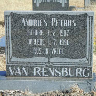 RENSBURG Andries Petrus, van 1907-1996