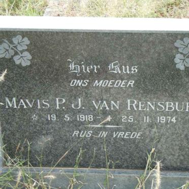 RENSBURG Mavis P.J., van 1918-1974
