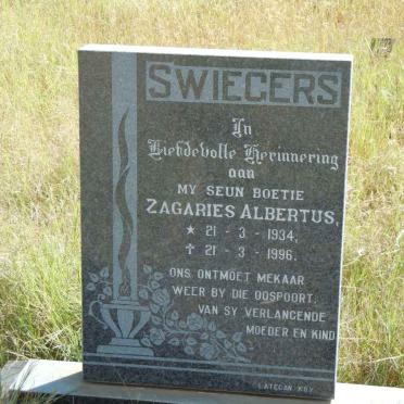 SWIEGERS Zagaries Albertus 1934-1996