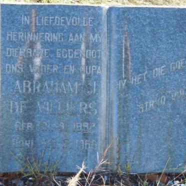 VILLIERS Abraham J., de 1892-1966