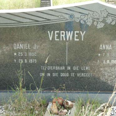 VERWEY Daniel J. 1892-1975 &amp; Anna C. 1896-1985