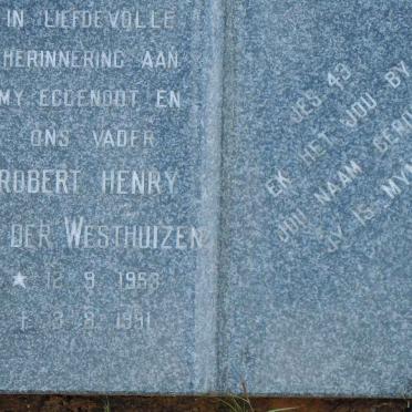 WESTHUIZEN Robert Henry, van der 1953-1991