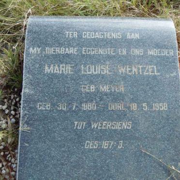 WENTZEL Marie Louise nee MEYER 1880-1958