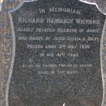 WIENAND Richard Heinrich -1935