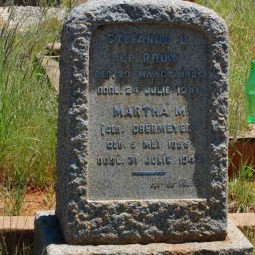 ROUX Stephanus L., le 1855-1941 &amp; Martha M. OBERMEYER 1855-1943