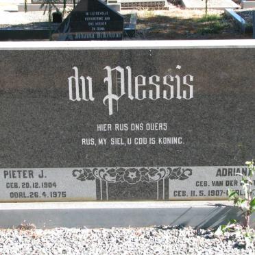 PLESSIS Pieter J., du 1904-1975 &amp; Adriana S. VAN DER WESTHUIZEN 1907-1991