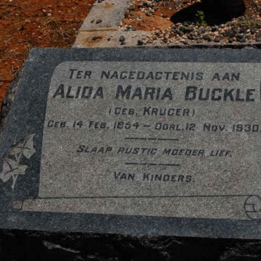 BUCKLE Alida Maria nee KRUGER 1854-1930