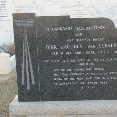 SCHALKWYK Dirk Jacobus, van 1888-1954