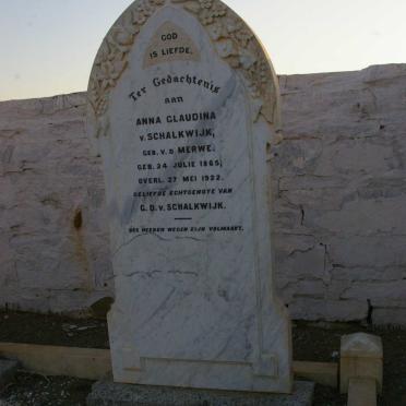 SCHALKWIJK Anna Glaudina nee v.d. MERWE 1865-1922