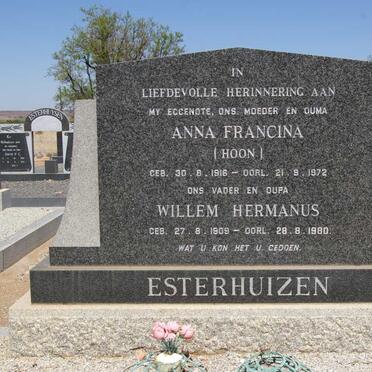 ESTERHUIZEN Willem Hermanus 1909-1980 &amp; Anna Francina HOON 1916-1972