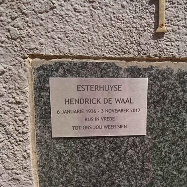 ESTERHUYSE Hendrick de Waal 1936-2017