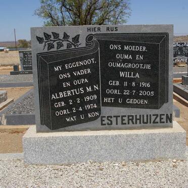 ESTERHUIZEN Albertus M.N. 1909-1974 &amp; Willa 1916-2005