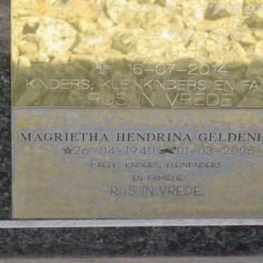 GELDENHUYS Francois Freek 1937-2014 &amp; Magrietha Hendrina 1940-2006