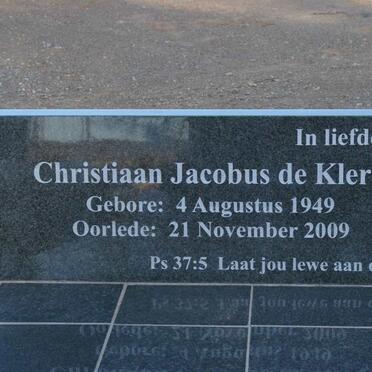 KLERK Christiaan Jacobus, de 1949-2009 &amp; Elmare SPANGENBERG 1953-