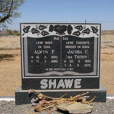 SHAWE Alwyn F. 1893-1980 &amp; Jacoba C. THERON 1892-1975