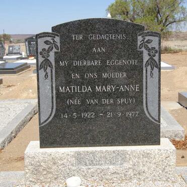 SMIT Matilda Mary-Anne nee VAN DER SPUY 1922-1977
