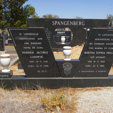 SPANGENBERG Hendrik Jacobus Lodewyk 1918-1998 &amp; Martha Sophia AVENANT 1924-1983