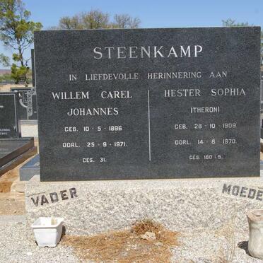 STEENKAMP Willem Carel Johannes 1896-1971 &amp; Hester Sophia THERON 1909-1970