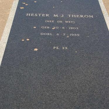 THERON Hester M.J. nee DE WET 1903-1989