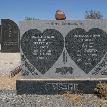 VISAGIE Gerrit M.M. 1931-2007 &amp; Joy E. CARSTEN 1933-1969