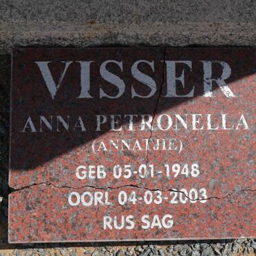 VISSER Anna Petronella 1948-2003