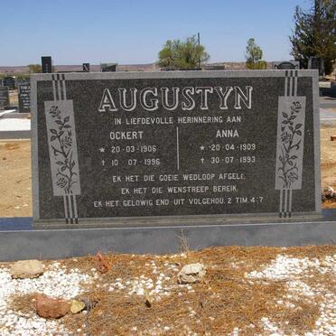 AUGUSTYN Ockert 1906-1996 &amp; Anna 1909-1993