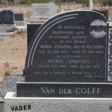 COLFF Petrus Johannes, van der 1886-1972 &amp; Maria Johanna DE VILLIERS 1883-1959