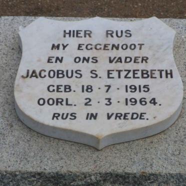 ETZEBETH Jacobus S. 1915-1964