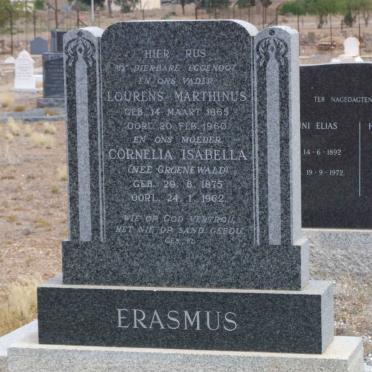 ERASMUS Lourens Marthinus 1865-1960 &amp; Cornelia Isabella GROENEWALD 1875-1962
