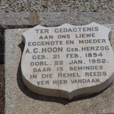 HOON A.C., nee HERZOG 1894-1952