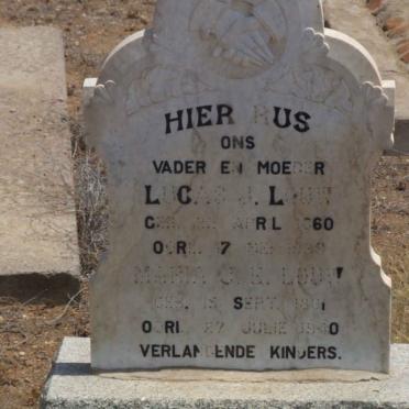 LOUW Lucas J. 1860-1939 &amp; Maria J.E. 1861-1940