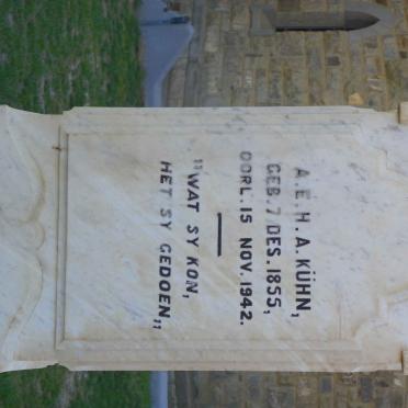 KUHN Stephanus Hendrik 1848-1924 &amp; A.E.H.A. 1855-1942