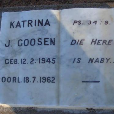 GOOSEN Katrina J. 1945-1962