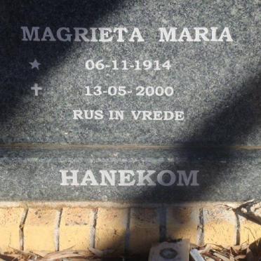 HANEKOM Magrieta Maria 1914-2000